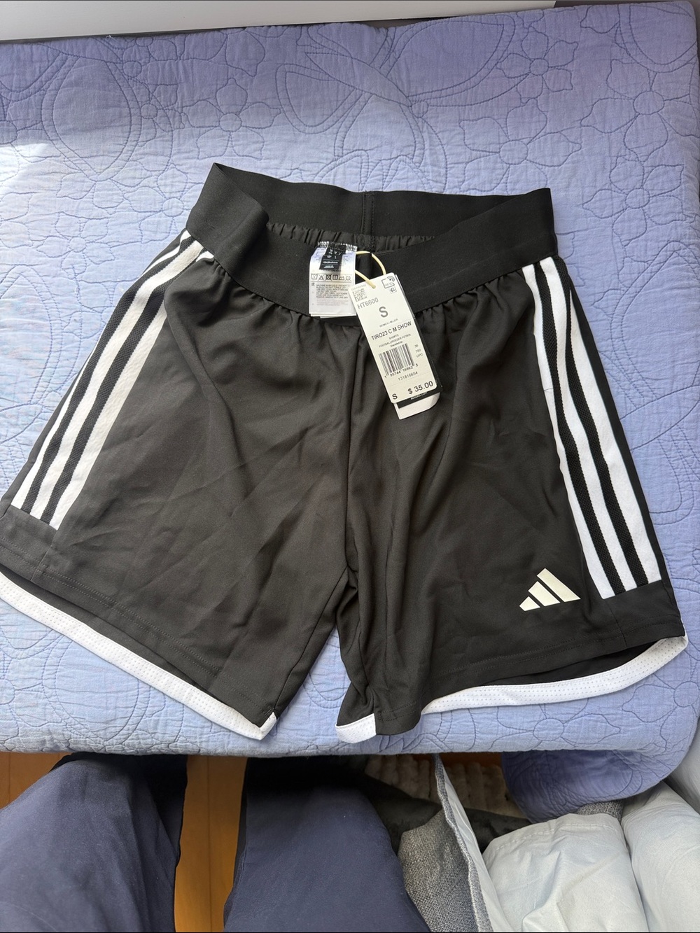 adidas Black Shorts with White Stripes - Kids